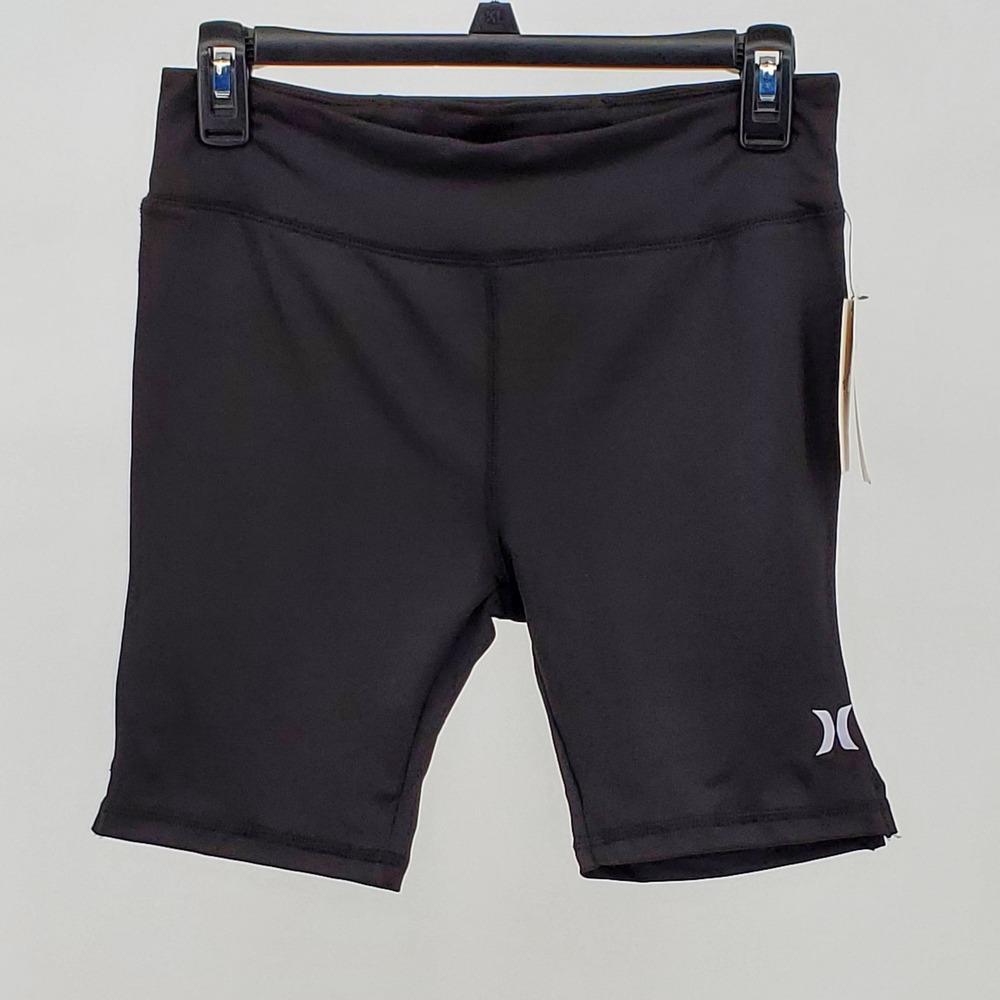 Hurley‎ Girls XL Black High Rise Bike Shorts Moisture Wicking Stretch 486666-023